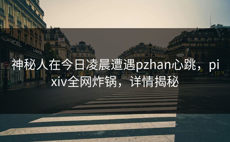 神秘人在今日凌晨遭遇pzhan心跳，pixiv全网炸锅，详情揭秘