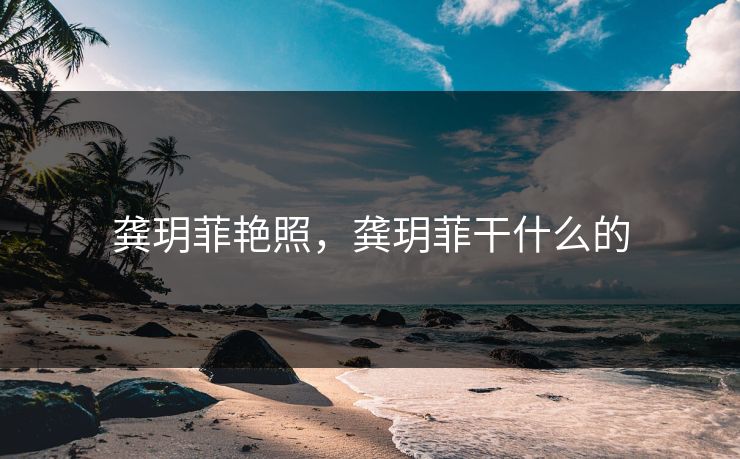 龚玥菲艳照，龚玥菲干什么的