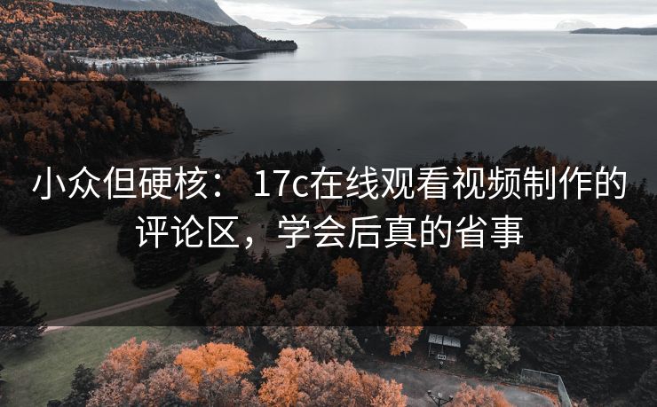 小众但硬核: 17c在线观看视频制作的评论区,学会后真的省事 小众但硬核: 17c在线观看视频制作的评论区,学会后真的省事