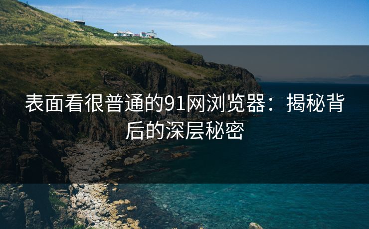 表面看很普通的91网浏览器：揭秘背后的深层秘密